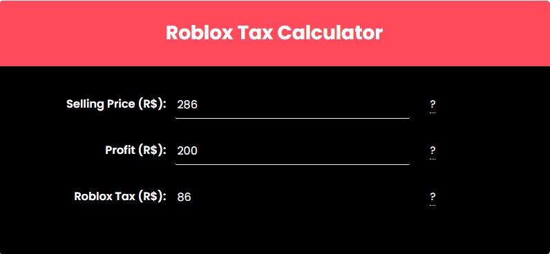 Roblox tax calculator
