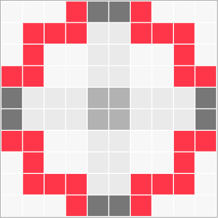 10x10 Circle Minecraft (10 diameter circle)
