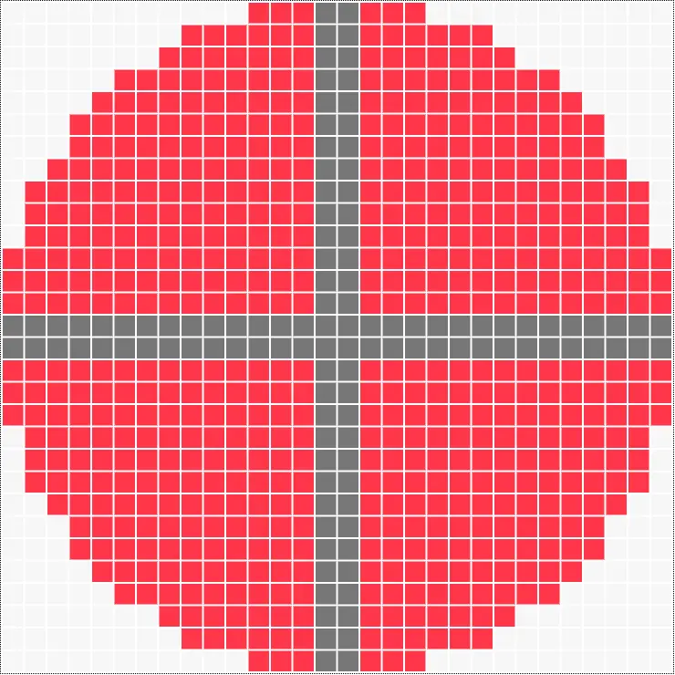 30x30 Filled Circle Minecraft (15 radius circle)
