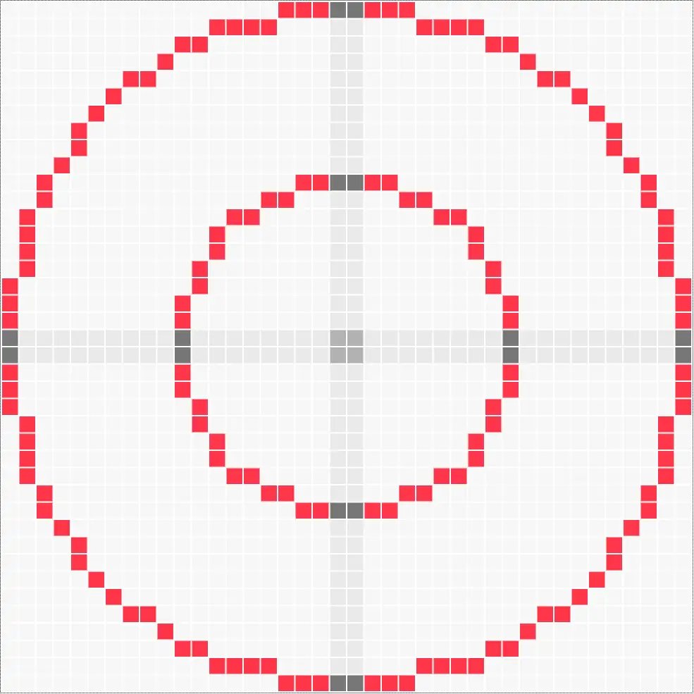 40x40 Thin Circle inside circle Minecraft