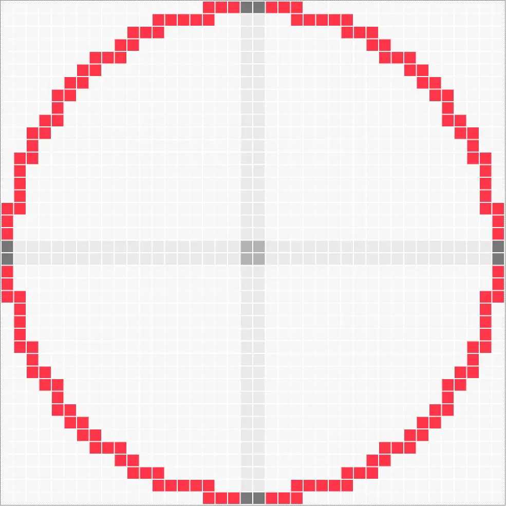 40x40 Circle Minecraft (even circle with 20 radius)