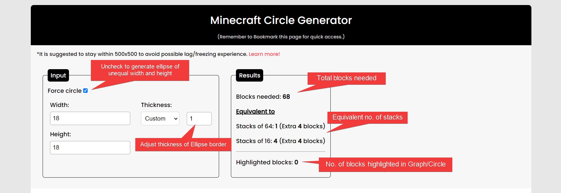 Minecraft circle generator